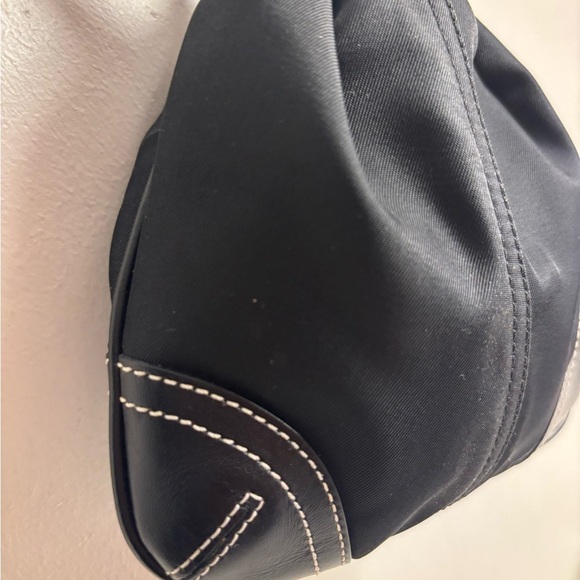 COACH Mini Drawstring Signature Nylon & Leather Coin Pouch Purse - Picture 6 of 9